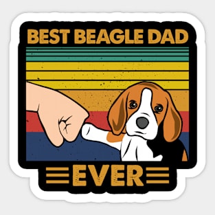 Mens Cute Best Beagle Dad Ever Vintage Puppy Lover Retro Design Sticker